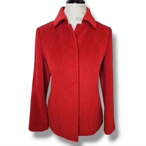 Zilanmen Zim Red Hidden Button Fitted Jacket - Size Small